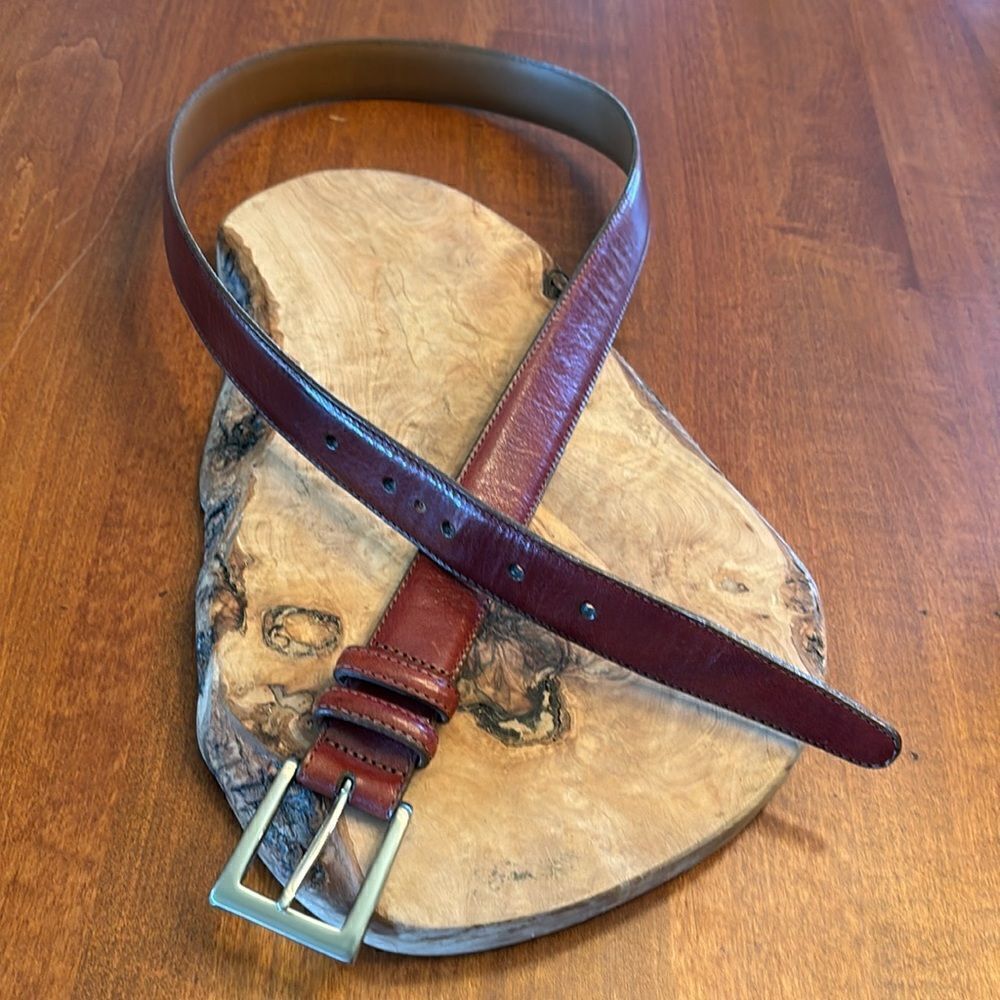 Brighton Men's Leather Belt with Brass Buckle - 34